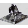 Pewter paper holder with horse decor