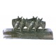 Pewter letter and pencil rack with horse decor