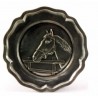 Pewter plate with horse decor