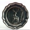 Pewter plate with deer decor