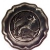Pewter plate with hunting dog decor