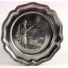 Pewter plate with fisherman decor