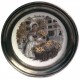 Pewter and faience plate with florist decor