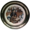 Pewter and faience plate with apothecary decor