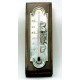 Pewter thermometer with wooden support