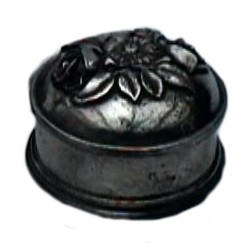 Pewter box with flower decor