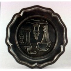 Pewter plate with birth decor