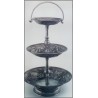 Pewter 3 levels fruit stand with base