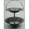 Pewter 2 levels fruit stand with base