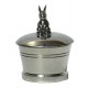 Pewter rabbit tooth box