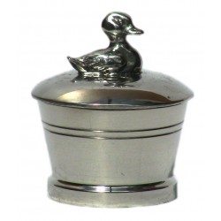 Pewter duck tooth box