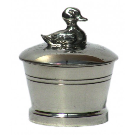 Pewter duck tooth box