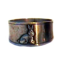 Pewter rabbit napkin ring