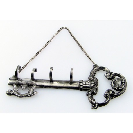 Pewter key-shaped key hook