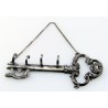 Pewter key-shaped key hook