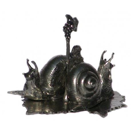 Pewter snail salt and pepper pots