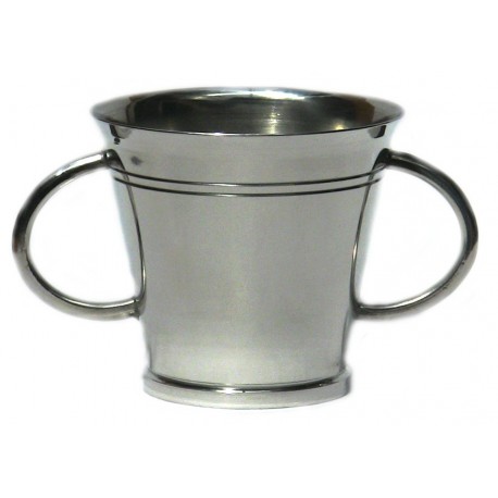 Pewter plain goblet with 2 handles