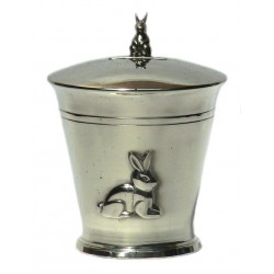 Pewter rabbit money box