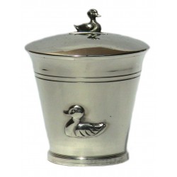 Pewter duck money box