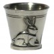 Pewter rabbit egg cup