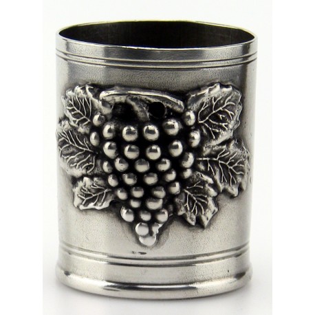 Pewter pencil pot with grape decor