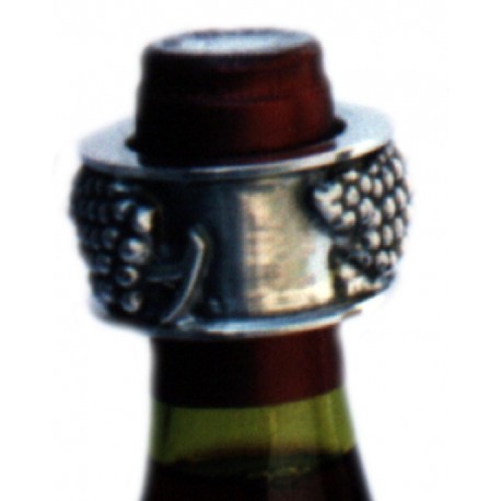 Wine bottle collar with grape decor
