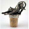 Stretching cat wine cork